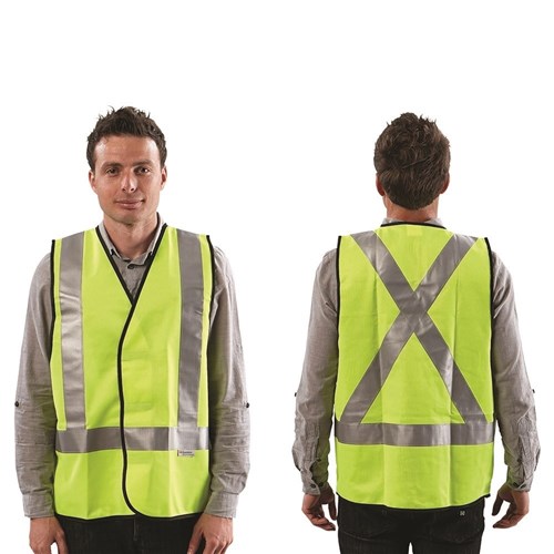 Fluro Orange X Back Safety Vest - Day/Night Use Small