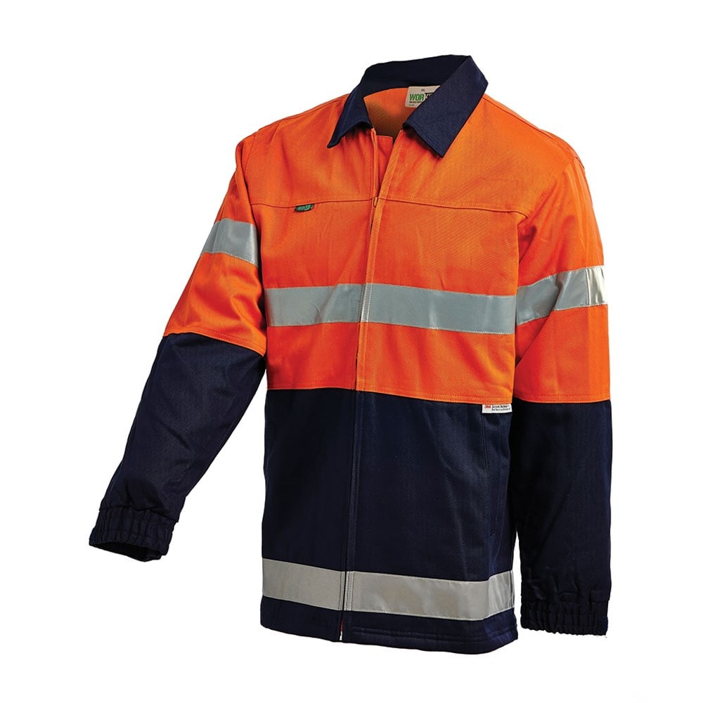 COLD & WET WEATHER | 3001ON2XL | Hi-Vis 2 Tone Cotton Drill Taped 