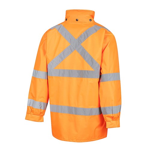Hi-Vis 2 Tone Waterproof X-Back Rail Taped Rain Jacket