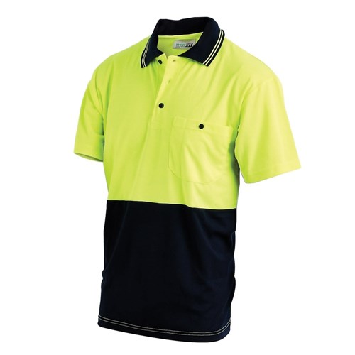 Short Sleeve Poly Cotton Polo Shirt - Two Tone